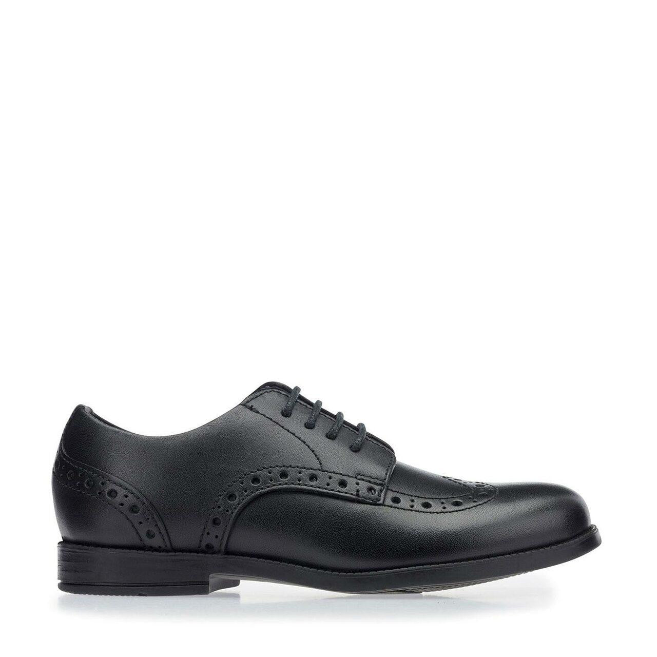 Start Rite Brogue Pri Black Leather School Shoes