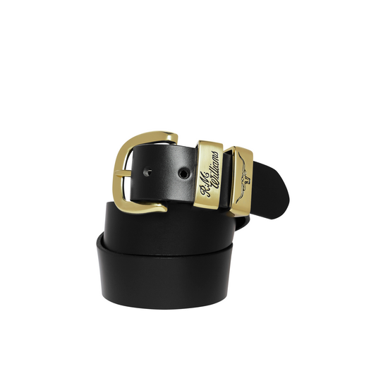 RM Williams Drover Black 1 1/2 Inch 3 Piece Solid Hide Belt