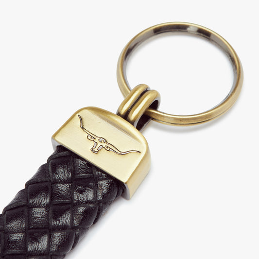 RM Williams Brown Gold Plaited Keyring