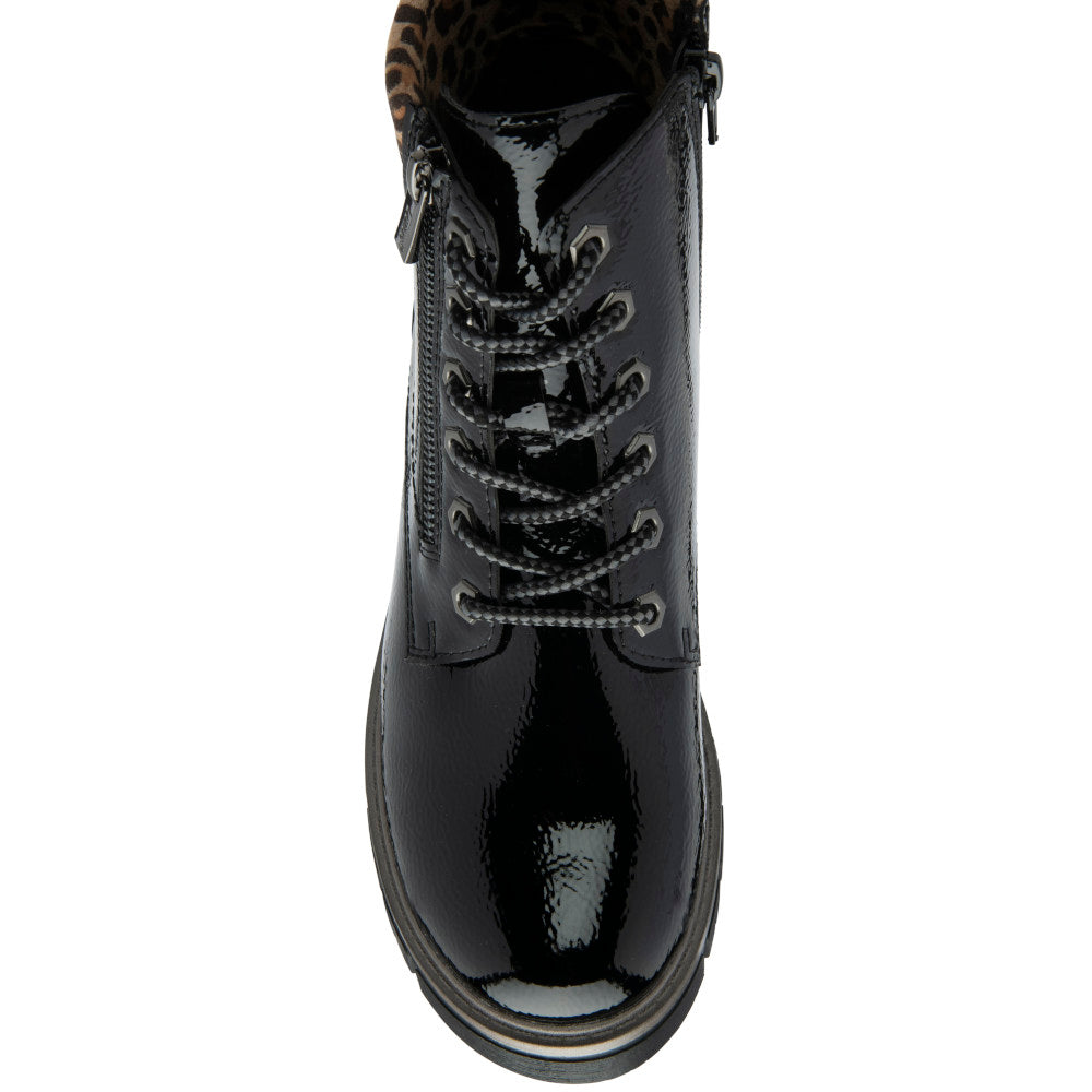 Lotus Charleston Black Patent/Leopard Boots