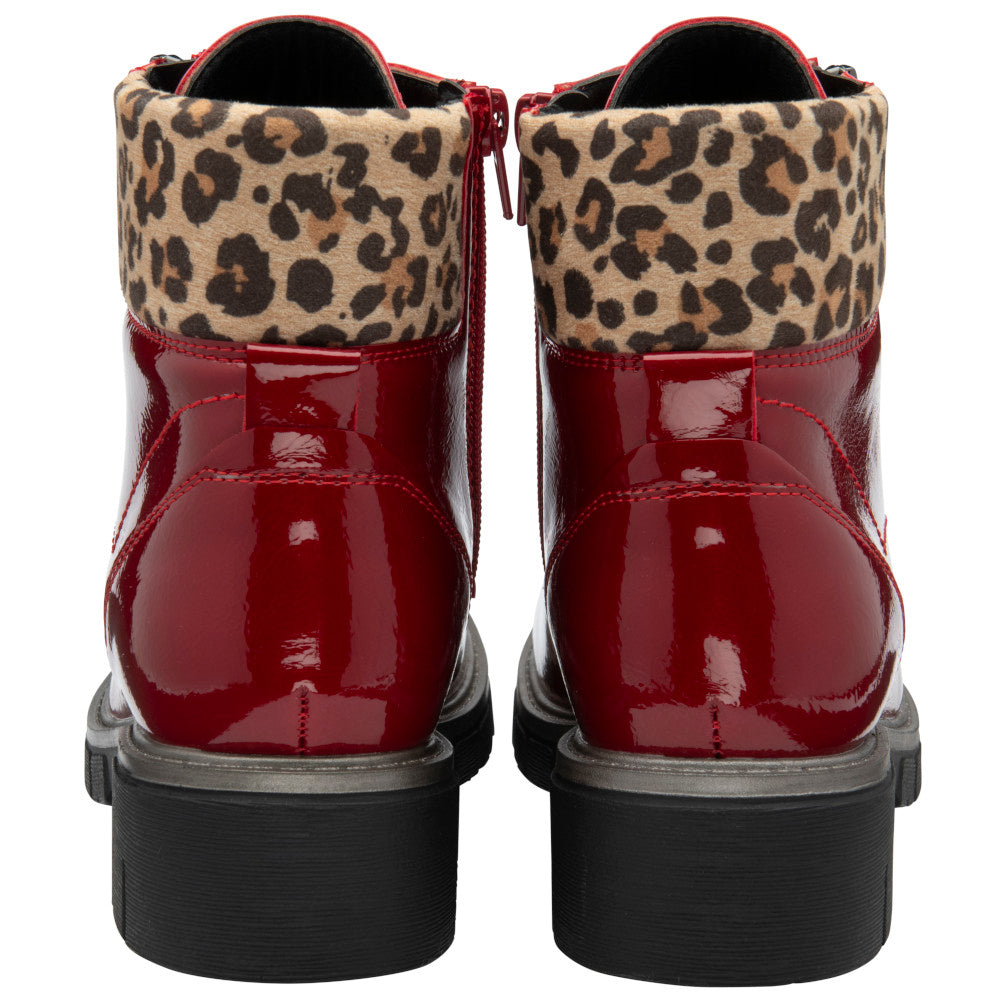 Lotus Charleston Red Patent/Leopard Boots