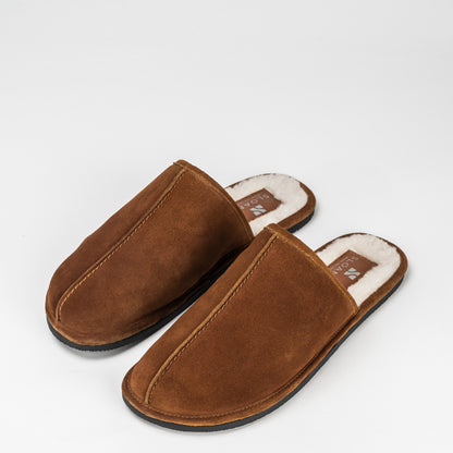 Sloane Charlton Tan Suede Slippers