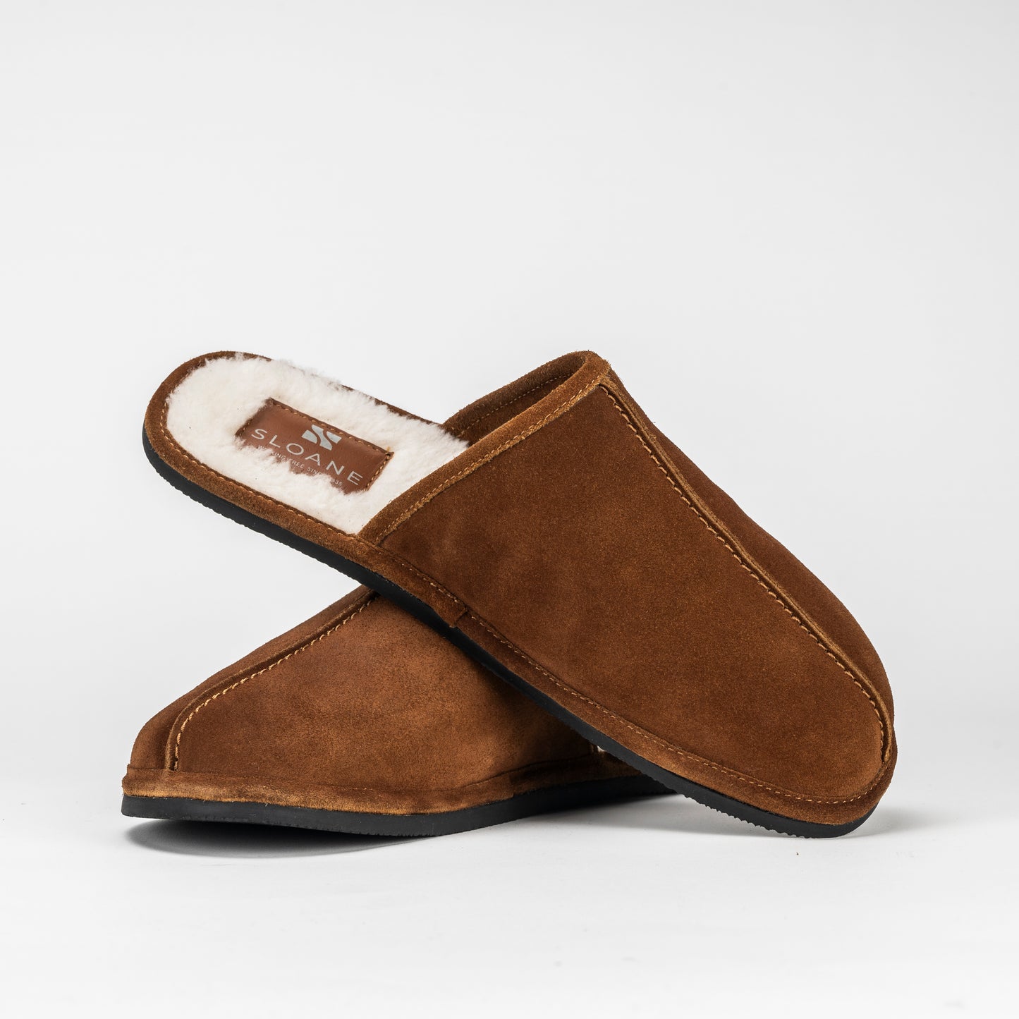 Sloane Charlton Tan Suede Slippers