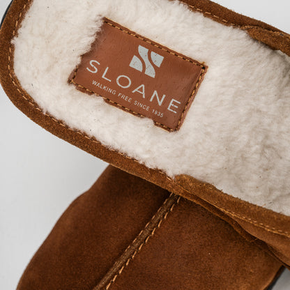 Sloane Charlton Tan Suede Slippers