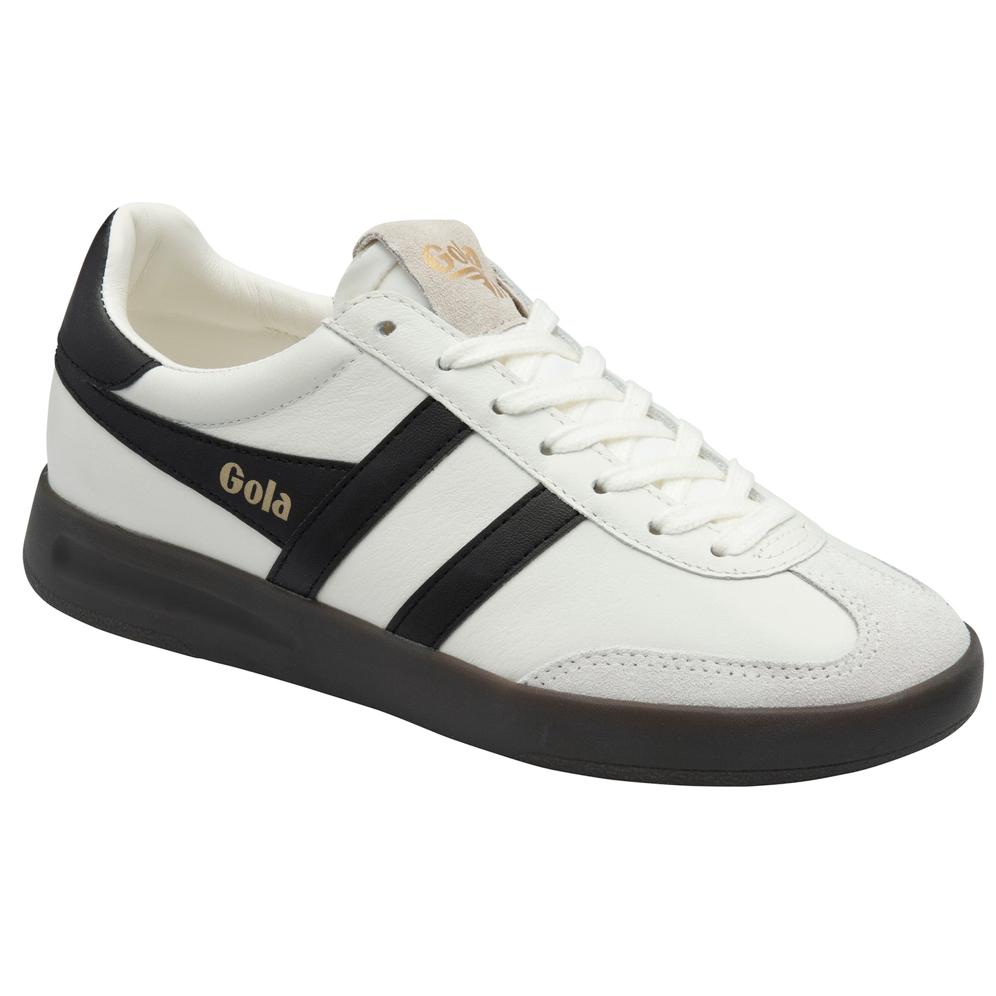 Gola Cyclone Leather White/Black/Dark Gum Trainers