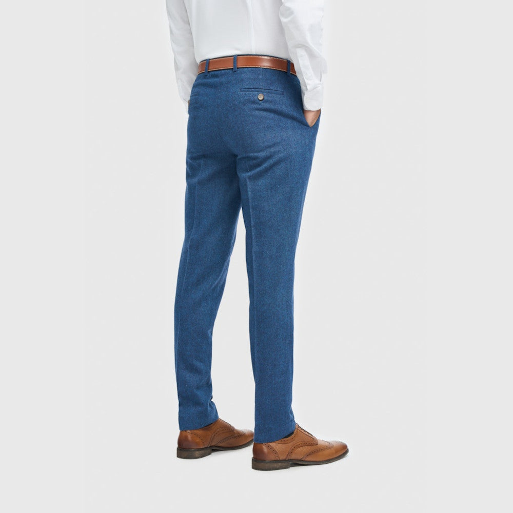Cavani Wallace Blue Tweed Trouser