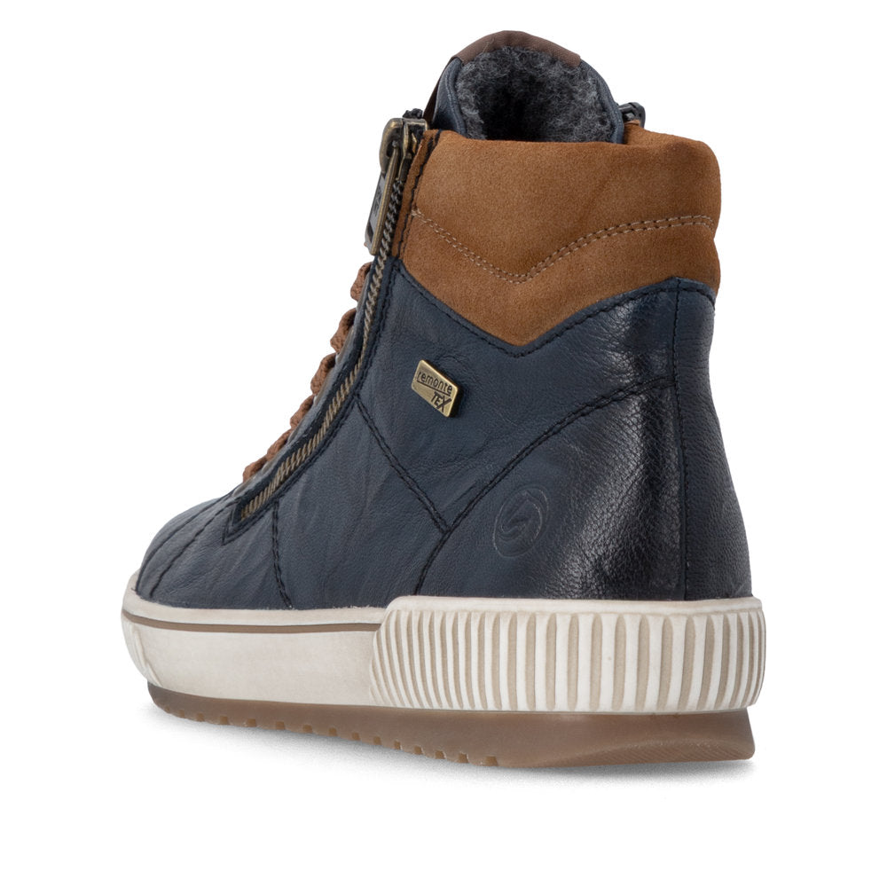 Remonte D0772-16 Blue Combination Mid Height Boots