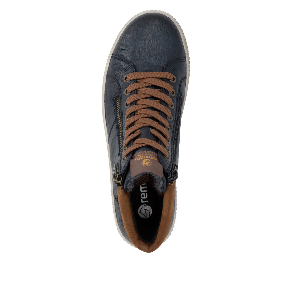 Remonte D0772-16 Blue Combination Mid Height Boots