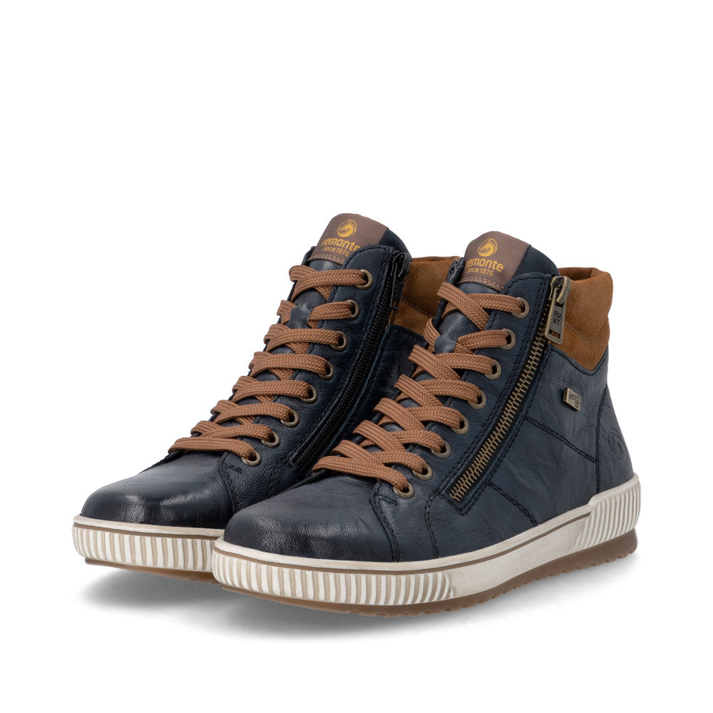 Remonte D0772-16 Blue Combination Mid Height Boots