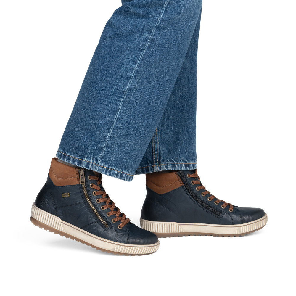 Remonte D0772-16 Blue Combination Mid Height Boots