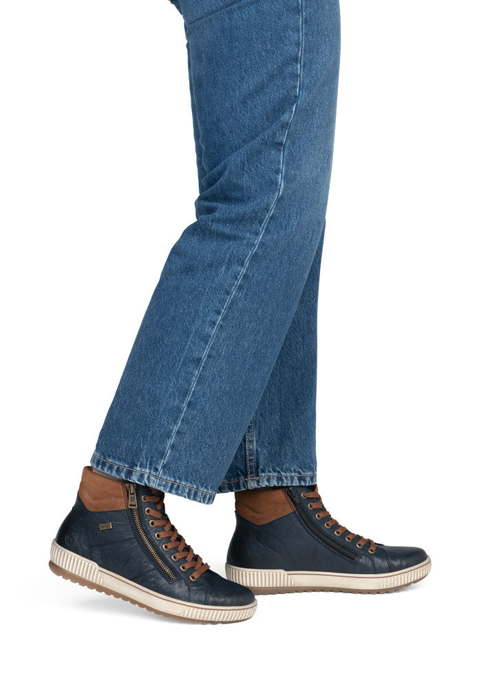 Remonte D0772-16 Blue Combination Mid Height Boots