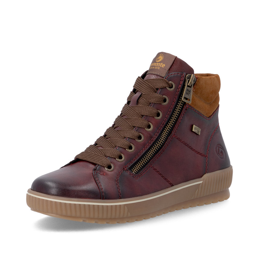 Remonte D0772-37 Red Combination Mid Height Boots