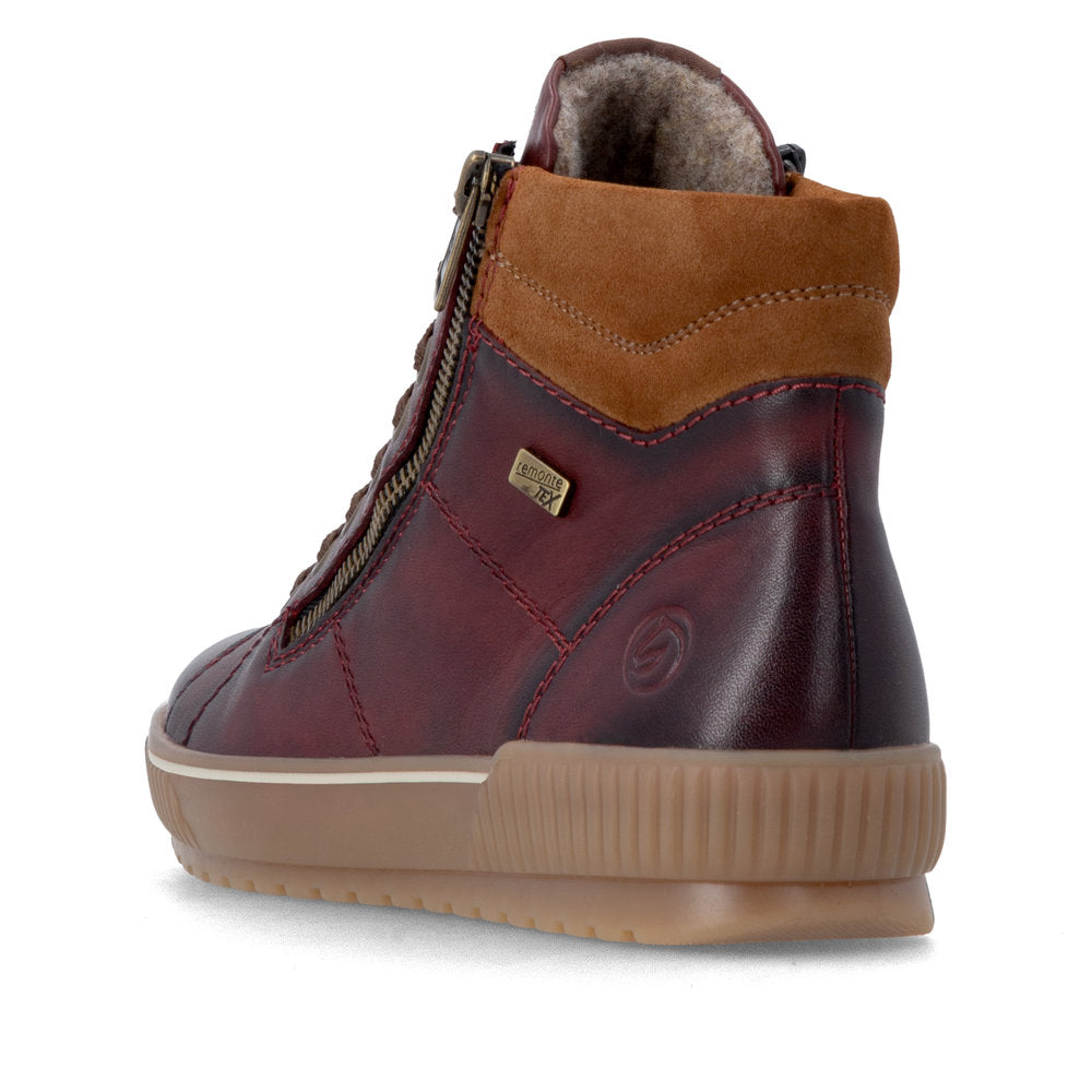 Remonte D0772-37 Red Combination Mid Height Boots