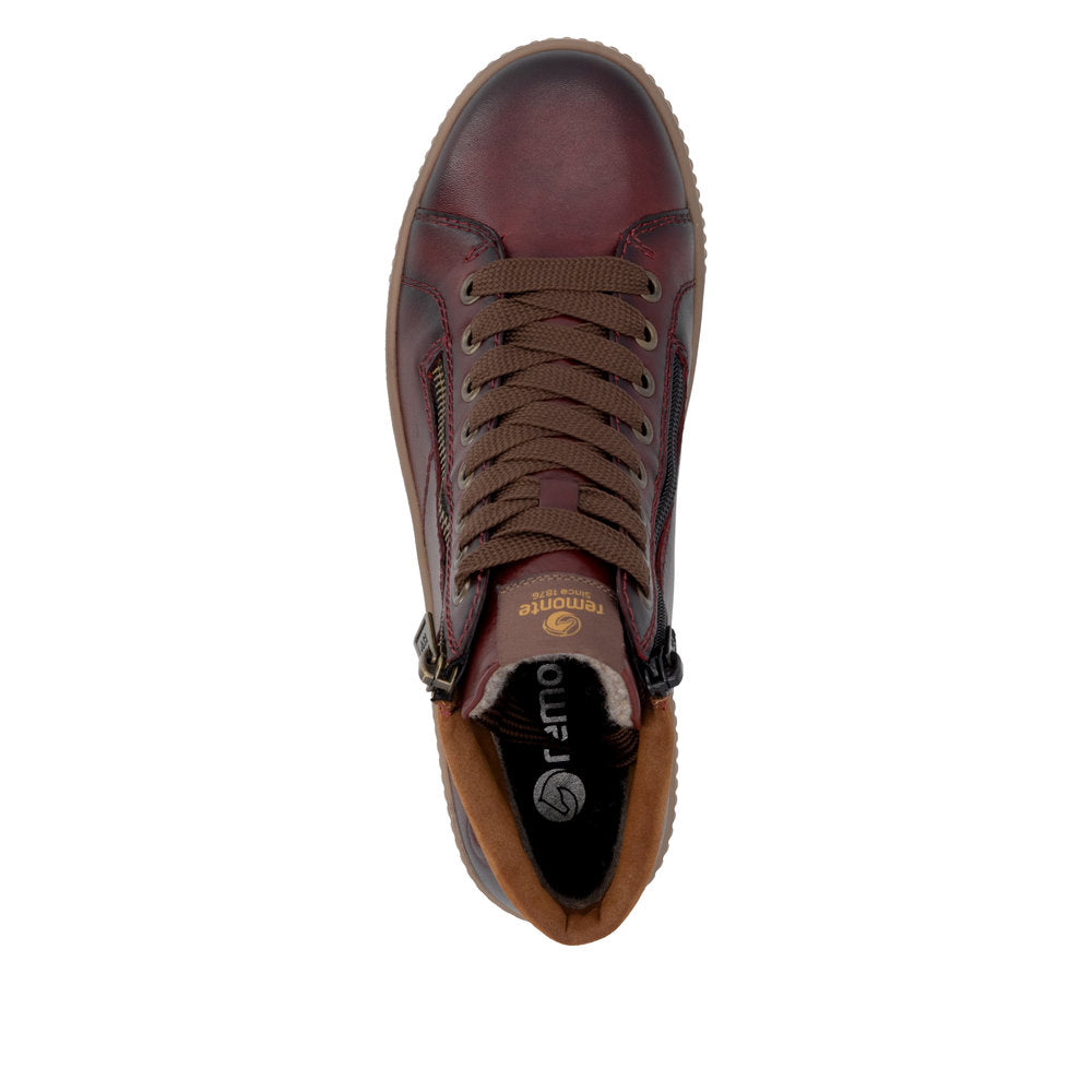 Remonte D0772-37 Red Combination Mid Height Boots