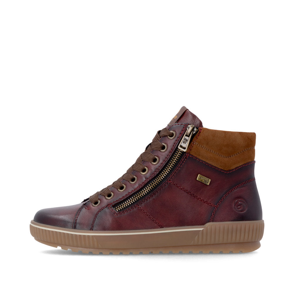 Remonte D0772-37 Red Combination Mid Height Boots