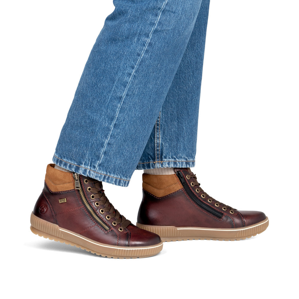 Remonte D0772-37 Red Combination Mid Height Boots