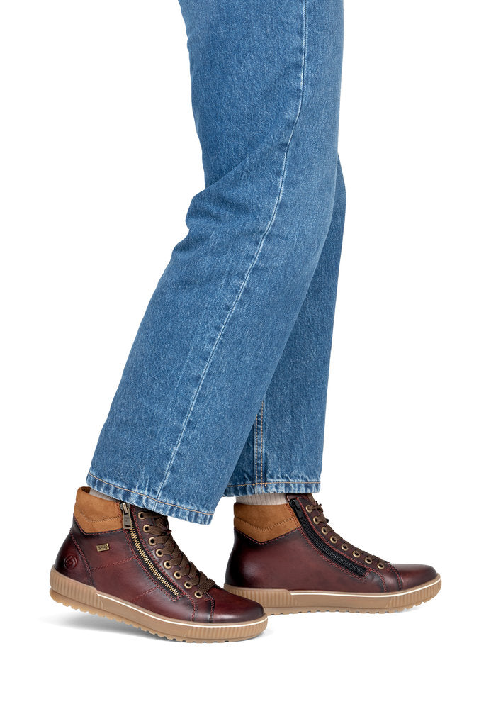 Remonte D0772-37 Red Combination Mid Height Boots