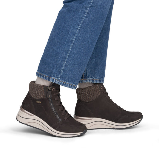 Remonte D0T77-25 Brown Combination Mid Height Boots