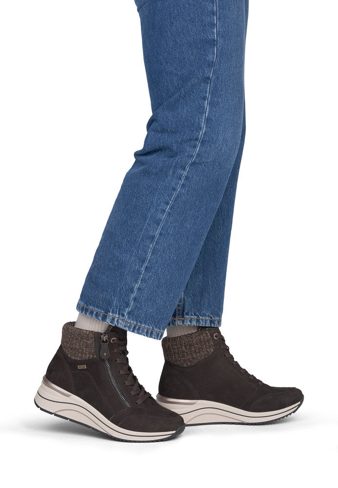 Remonte D0T77-25 Brown Combination Mid Height Boots