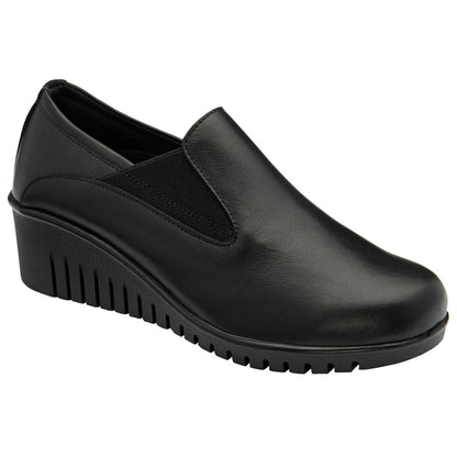 Lotus Delmar Black Leather Casual Shoes