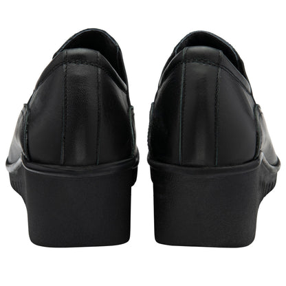 Lotus Delmar Black Leather Casual Shoes