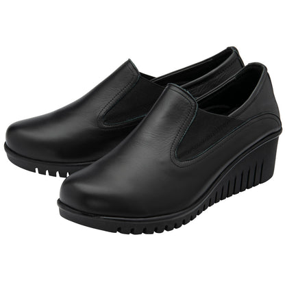 Lotus Delmar Black Leather Casual Shoes