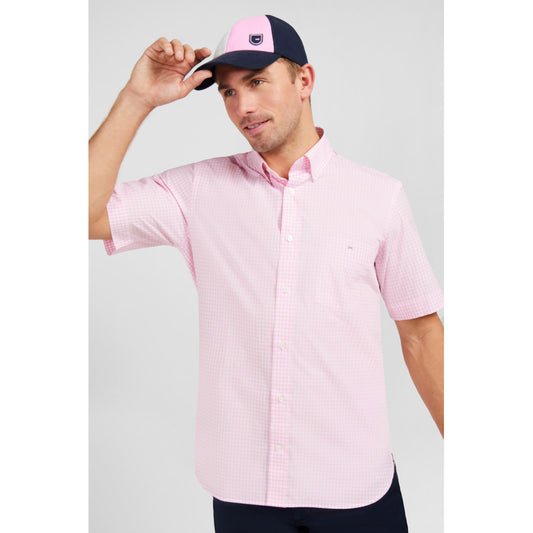 Eden Park Pink Short Sleeve Gingham Shirt
