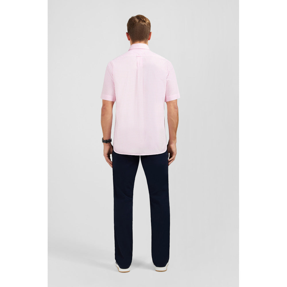 Eden Park Pink Short Sleeve Gingham Shirt