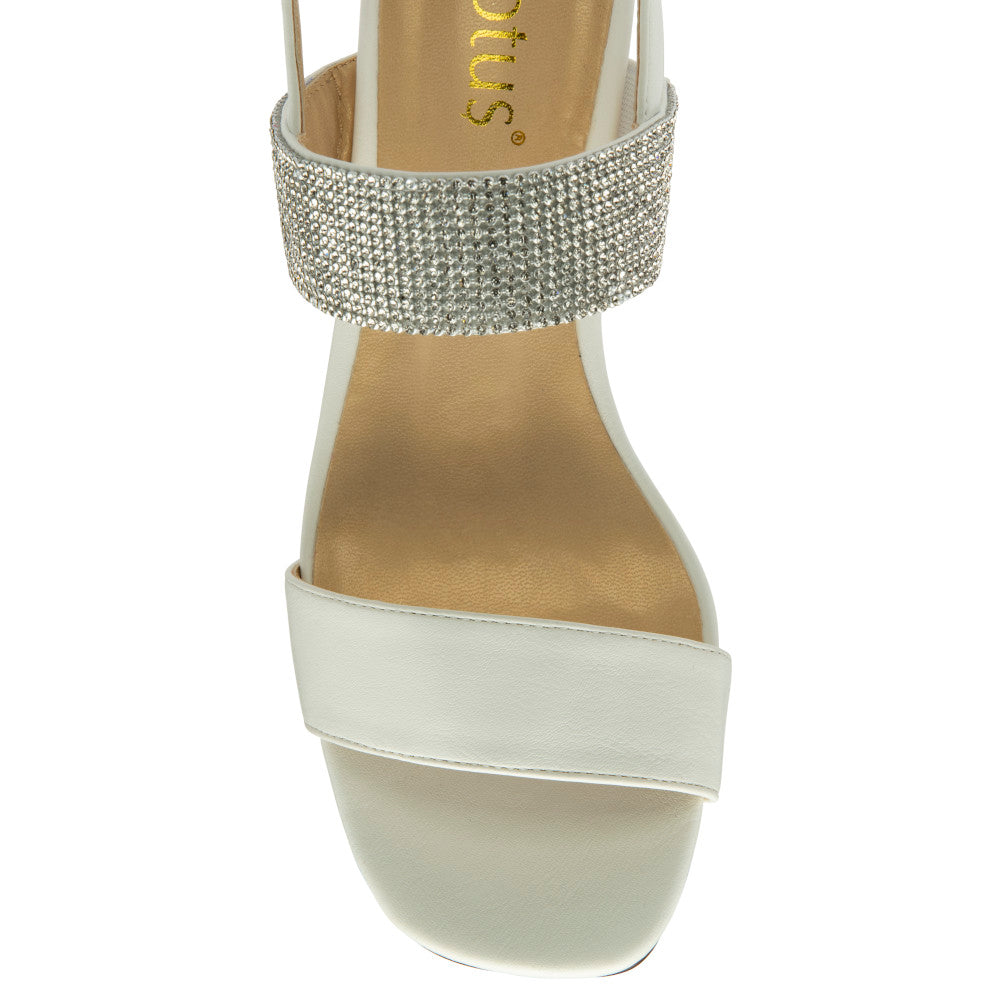 Lotus Elisena White/Diamante Casual Shoes