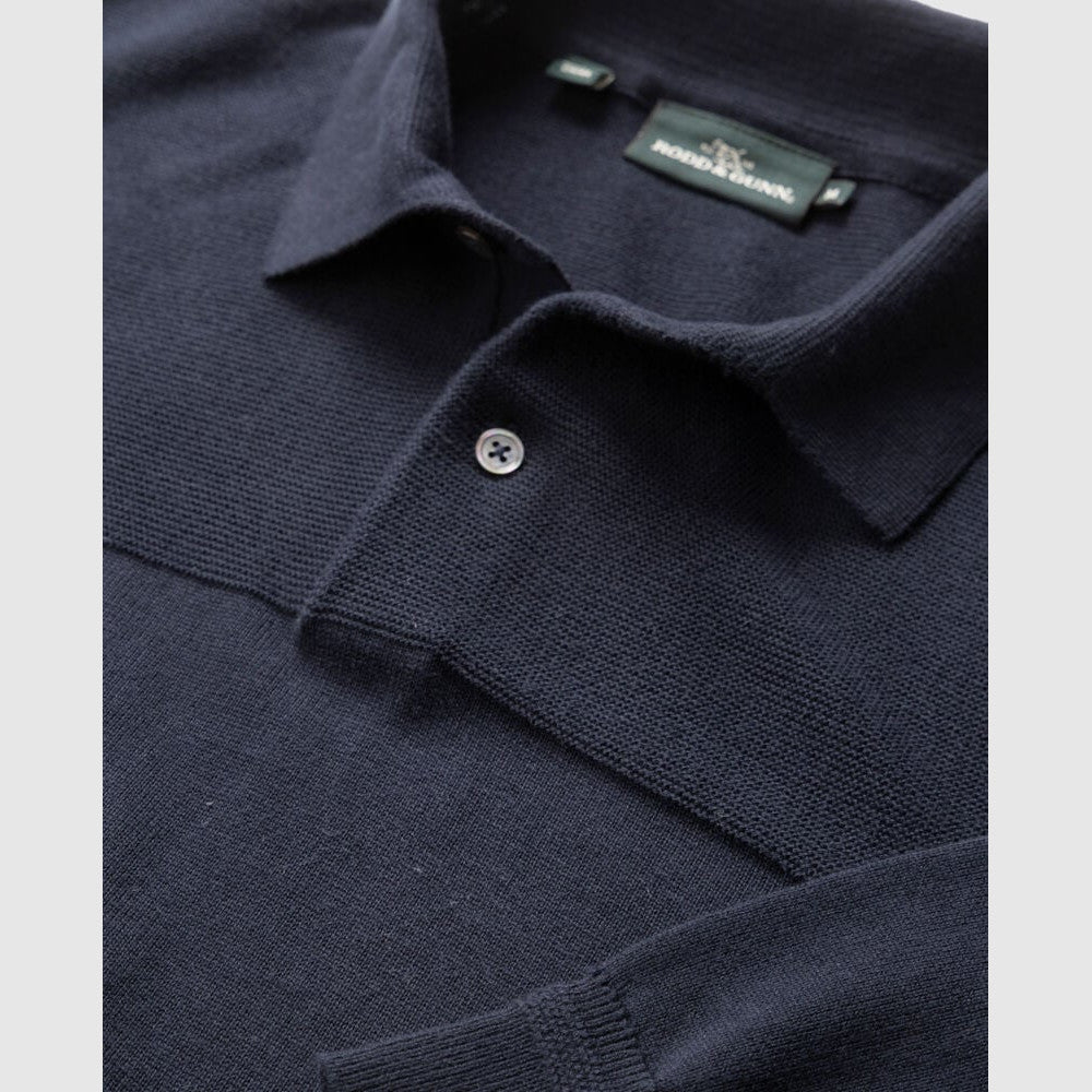 Rodd & Gunn Kingdale Eclipse Knitted Long Sleeve Polo
