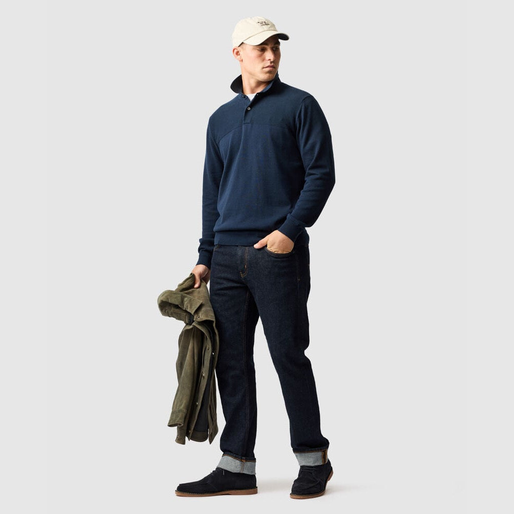 Rodd & Gunn Kingdale Eclipse Knitted Long Sleeve Polo