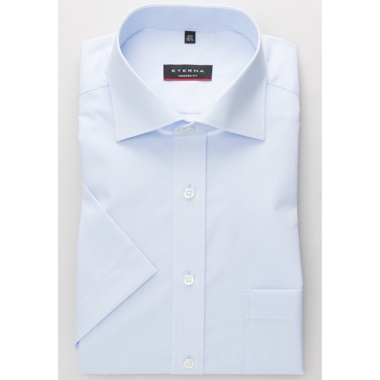 Eterna 1100 10 Blue Modern Fit Short Sleeve Shirt