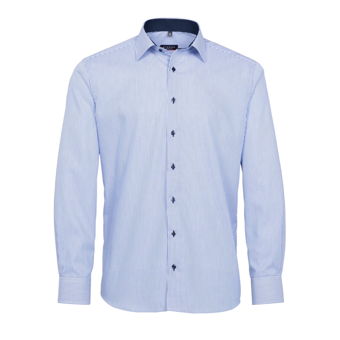 Eterna 8992 16 E15P Blue And White Stripe Comfort Fit Shirt