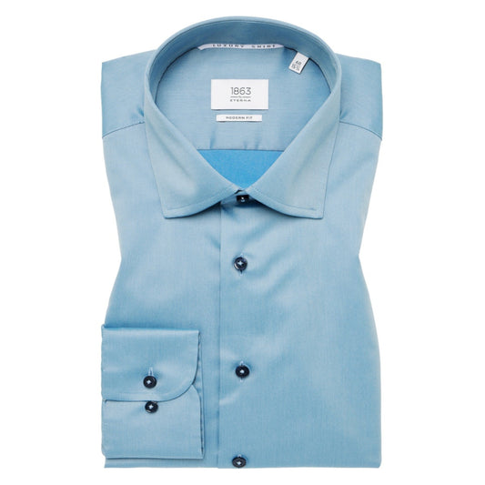 Eterna 8224 62 X687 Teal Modern Fit Shirt