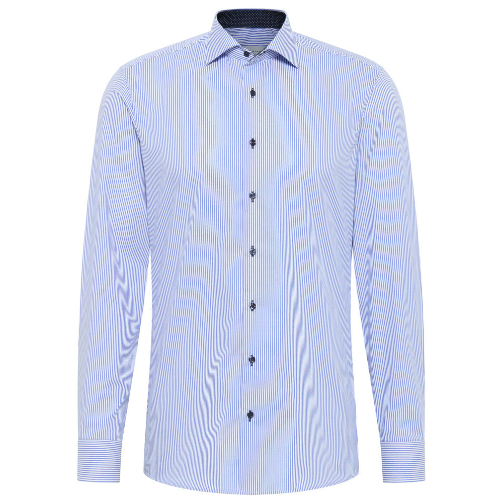 Eterna 8992 16 F140 Blue Stripe Slim Fit Shirt