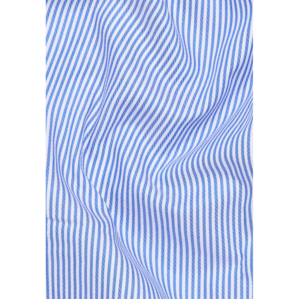 Eterna 8992 16 F140 Blue Stripe Slim Fit Shirt