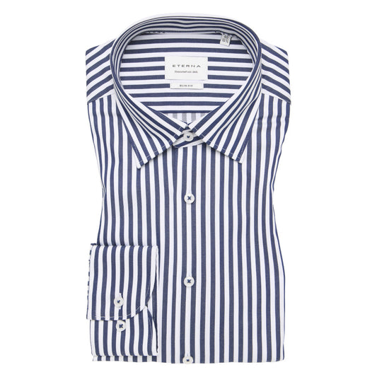 Eterna 1056 18 X11U Navy Stripe Modern Fit Shirt