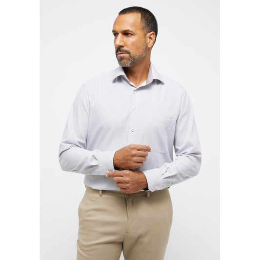 Eterna 4065 22 E15K Beige Check Comfort Fit Shirt