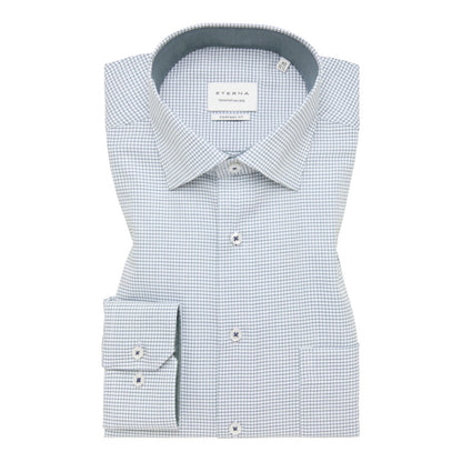 Eterna 4065 45 E15K Green Check Comfort Fit Shirt