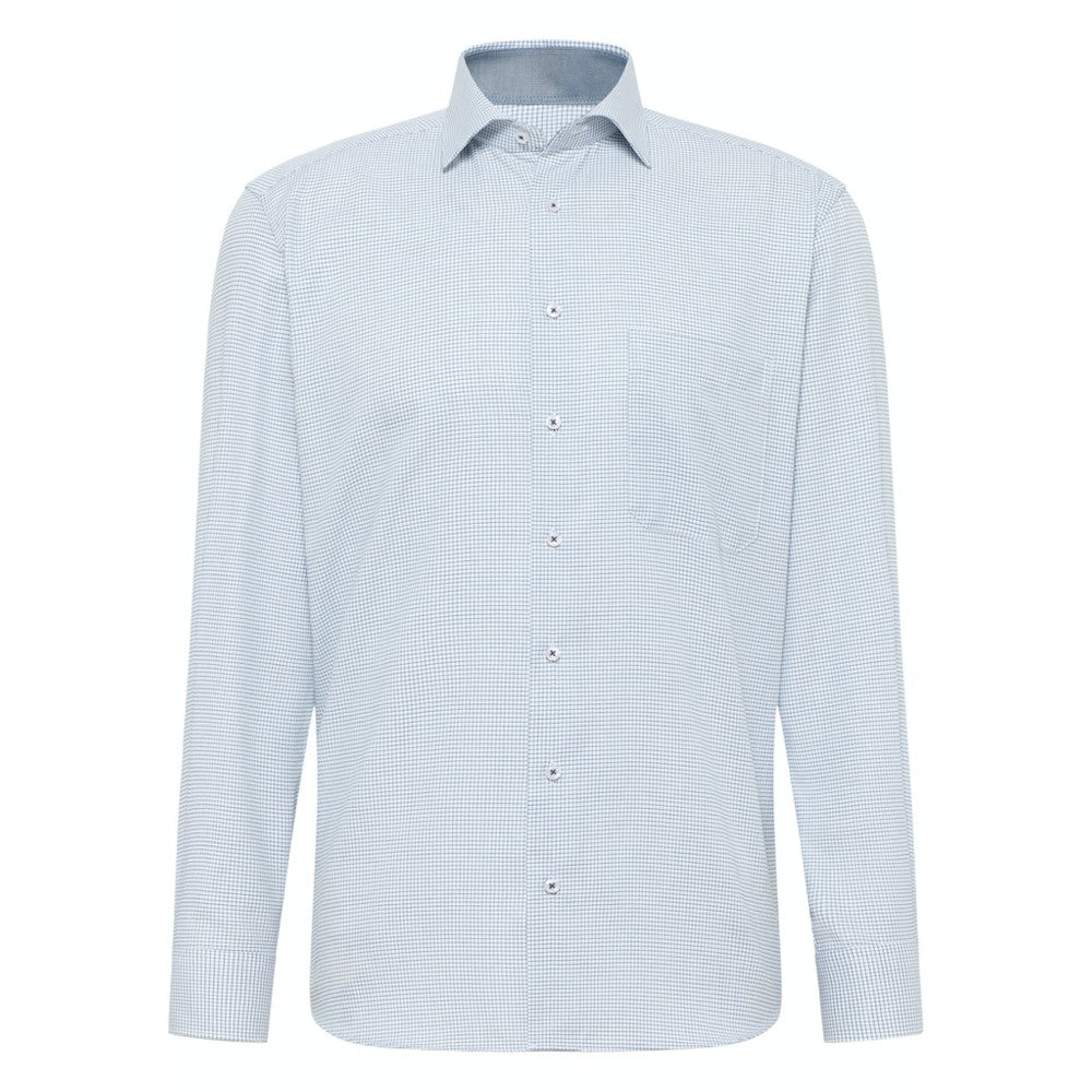 Eterna 4065 45 E15K Green Check Comfort Fit Shirt