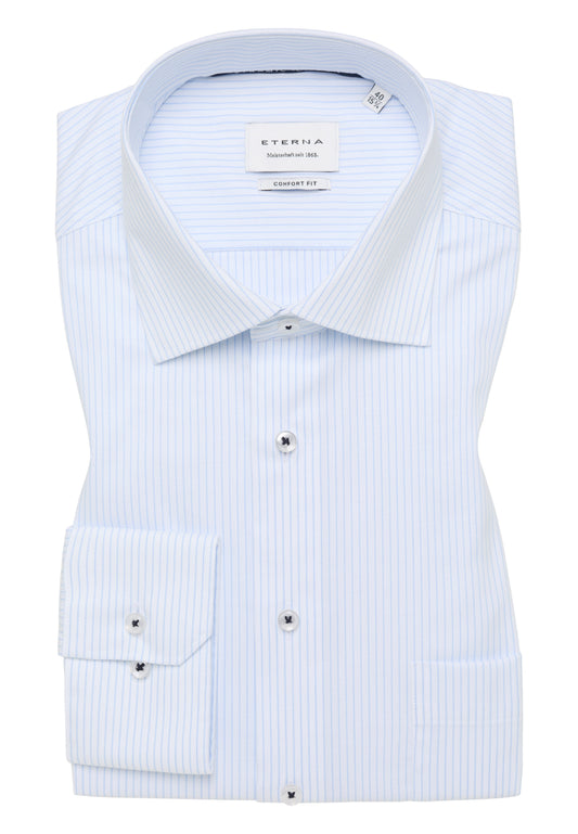 Eterna 1396 12 X19K White Blue Modern Fit Shirt