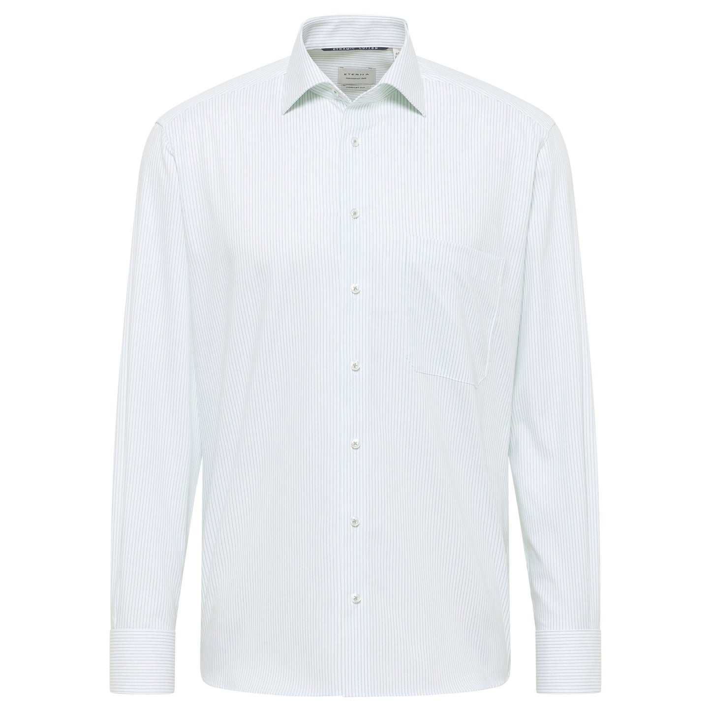 Eterna 1396 40 E19K White Green Stripe Dress Shirt