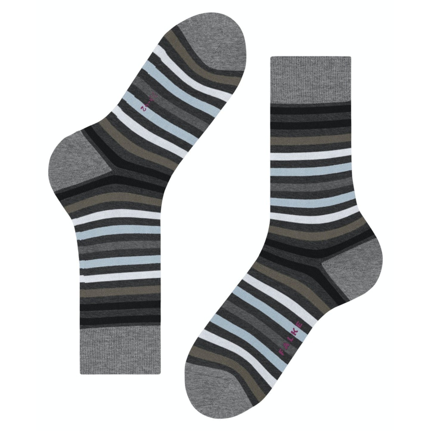 Falke 13279 3180 Tinted Stripe Asphalt Mel Socks