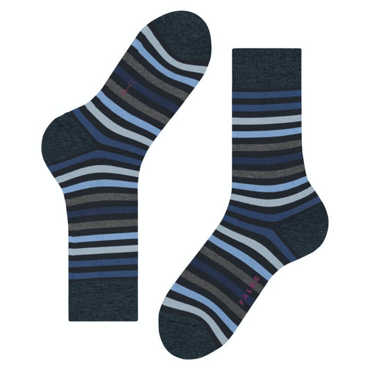 Falke 13279 6371 Tinted Stripe Dark Navy Socks