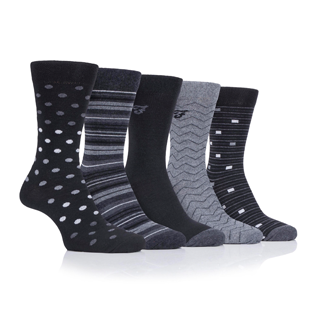 Farah Black/Charcoal Pattern Sock 5 Pack