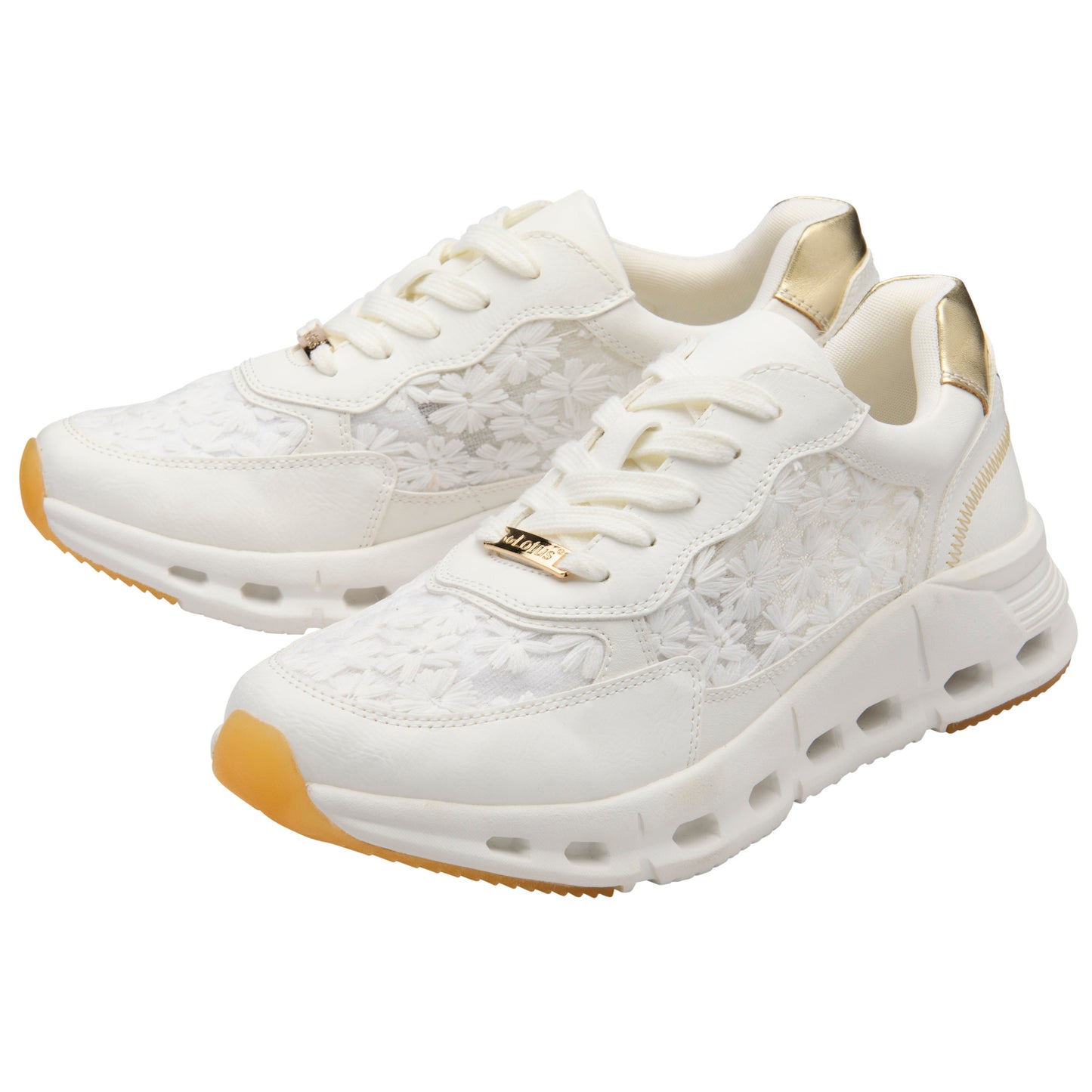 Lotus Flossie White Trainers