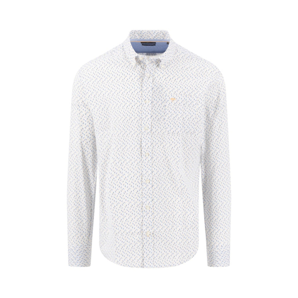 Fynch Hatton 1613 5110 212 Tangerine Combi Print Casual Shirt