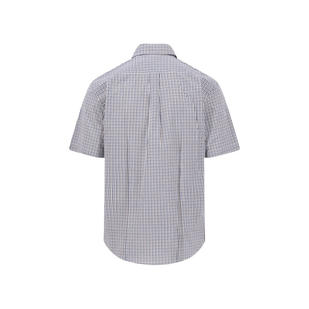 Fynch Hatton 1613 5121 212 Tangerine Combi Check Short Sleeve Casual Shirt