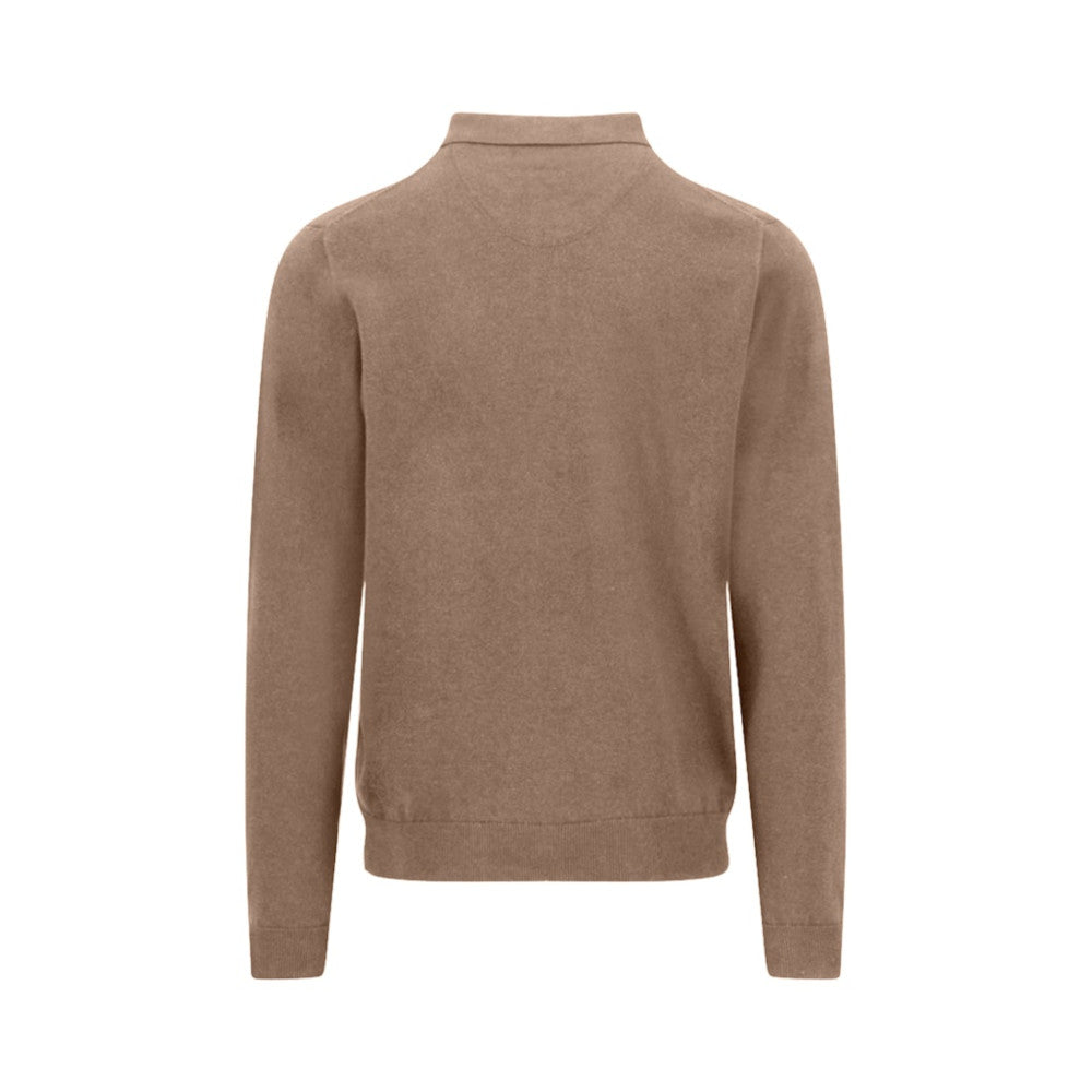 Fynch Hatton 1613 242 213 Affogato Long Sleeve Superfine Polo Shirt