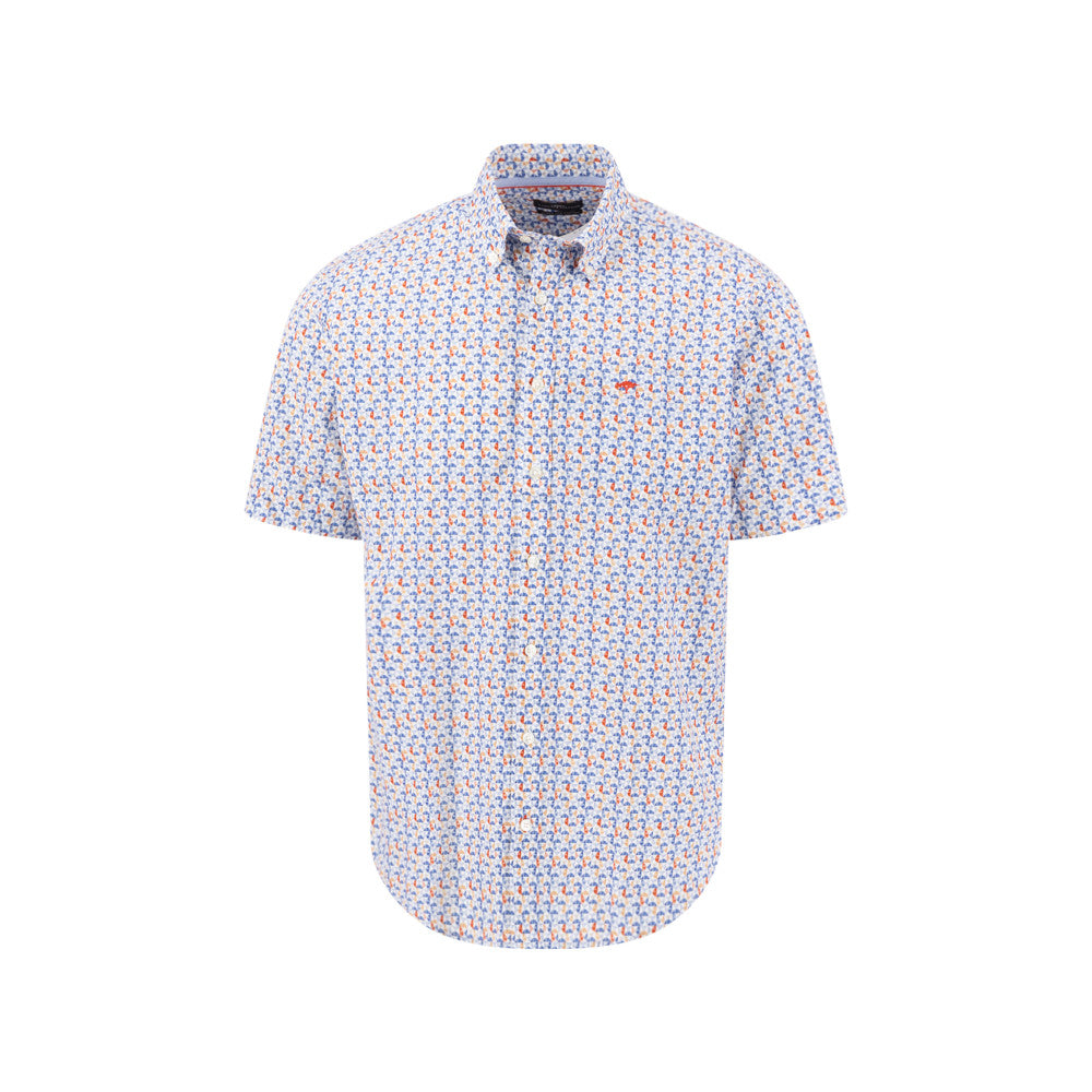 Fynch Hatton 1604 5071 369 Spicy Red Premium Retro Short Sleeve Casual Shirt